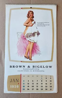 1959 Earl Moran 12 Month Pin-up Calendar Brown & Bigelow Earl Moran's Girls • $31.50
