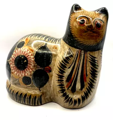 Vintage Tonala Mexico Folk Art Pottery Cat 6 Inches • $22