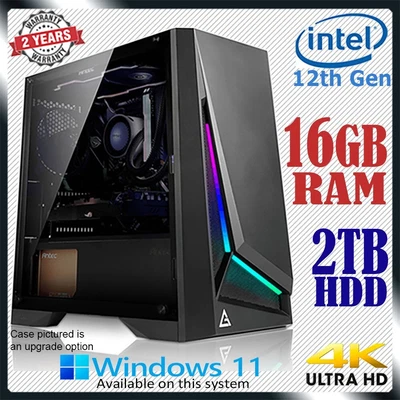 $749 • Buy Intel 12th Gen Computer 16GB RAM 2TB Gaming Home & Office Desktop PC Core I7 Upg