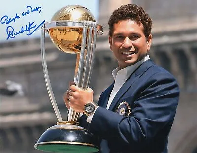 8x10 Original Autographed Photo Of Former Indian Cricketer Sachin Tendulkar • £624.56