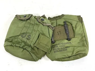 Vietnam Nylon Canteen Cover 1968 Dated Plastic Snap 2 Pack • $44.50