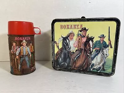 Bonanza Aladdin 1968 Metal Lunch Box With Thermos USA Made National Broadcast • $129