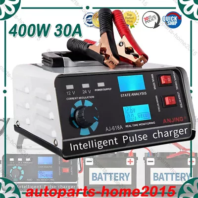 400W 30A Car Truck Boat RV Battery Charger 12V/24V Trickle Smart Pulse Repair AU • $44.65