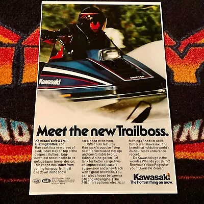 🏁 ‘79 KAWASAKI DRIFTER Snowmobile Poster Vintage Sled  ((TRAILBOSS)) • $21.88