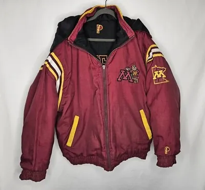 Vintage 90s Pro Player Minnesota Gopher Reversible Puffer Jacket Coat NCAA SZ XL • $39.99