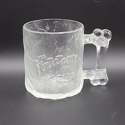 The Flintstones Coffee Mug Cup McDonald's 1993 Rocky Road Glass Promo Clear USA • $6.99