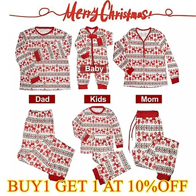£8.99 • Buy Christmas Pyjamas Xmas PJs Family Matching Adults Kids Nightwear Set UK STOCK