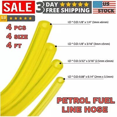 Petrol Fuel Line Hose Gas Pipe Tubing For Trimmer Chainsaw Blower Mower 4 Sizes  • $9.99