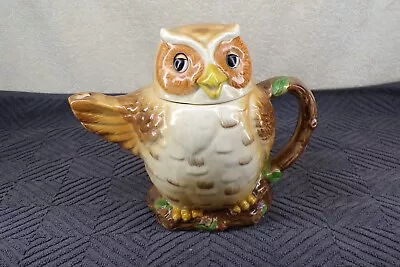 Vtg Otagiri Owl Teapot Signed Mary Ann Baker Ceramic Hand Painted Japan • $5