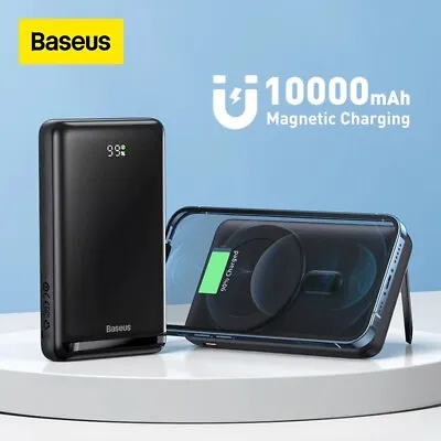 Baseus 10000mAh Magnetic Wireless Charger Power Bank For IPhone 13 12 Pro Max • $92