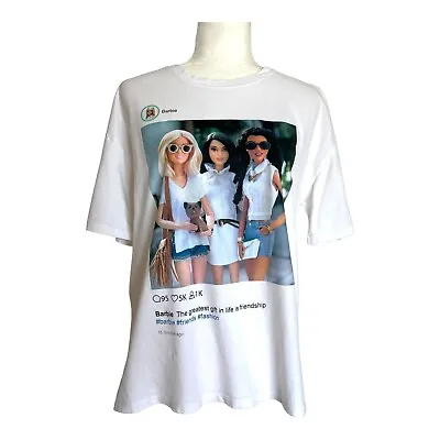 Zara White Barbie Insta Post Theme T-Shirt Size Large • $35