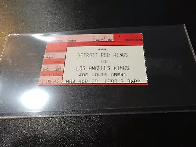 Detroit Red Wings LA Kings Ticket Stub  Yzerman Wayne Gretzky Goals 1993  3/29 • $25