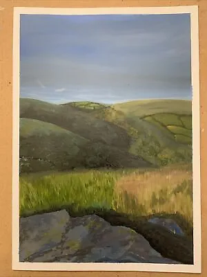 Spring Dartmoor Scene Painting Original A4 Acrylic • £7