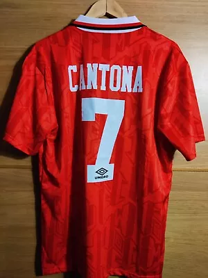 Man United 1992-94 #7 Cantona Home XXL Fits Like XL Shirt Retro • £29.99