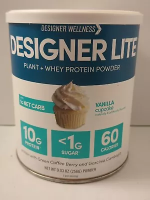 Designer Wellness Designer Lite Plant + Whey Protein Powder Vanilla Cupcake 9.03 • $24