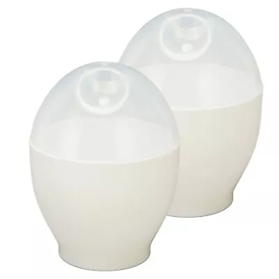 2x Microwave Boiled Egg Cooker Poacher Easy Quick Boil Microwavable Cook Tool • £6.89