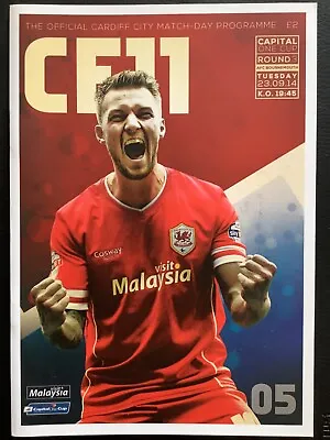 2014 CARDIFF CITY V BOURNEMOUTH Programme - Capital One Cup 3rd Round • £1.45