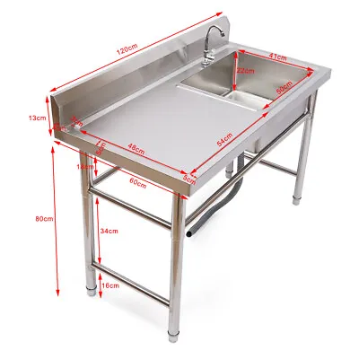 47  Stainless Steel Utility Commercial Square Kitchen Sink For Restaurant Home • $218.50