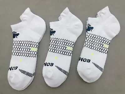 3 Pairs Men's Bombas Running Ankle Honeycomb Socks Size Large White • $20.90