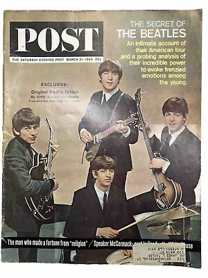 The Beatles. The Saturday Evening Post March 21 1964 Magazine. Complete • $14.99