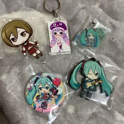 Vocaloid Hatsune Miku Can Tin Badge Labast Rubber Strap Set Of 5 Rare! • $5.06