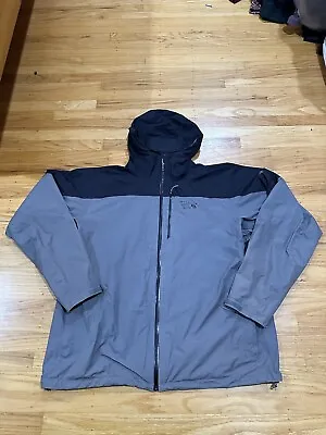 Mountain Hardwear Dry.Q Elite Jacket Hooded Full Zip Gray Black Men's 2XL • $44.95