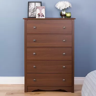 Monterey 5 Drawer Dresser Chest W/Metal Drawer Glides - Cherry NEW • $184.95