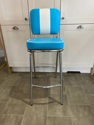 American 50s Diner Furniture Tall Blue Chair/Stool • £100