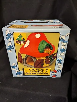 Smurf Mushroom House  1976 Complete  Schleich Toy Figurine One Owner   W/Box • $129.95