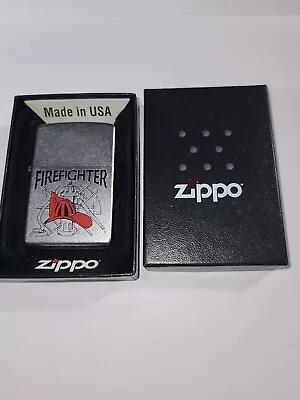 Vintage Firefighter Chrome Zippo Lighter Sealed New Unused W Box & Paperwork • $18.88