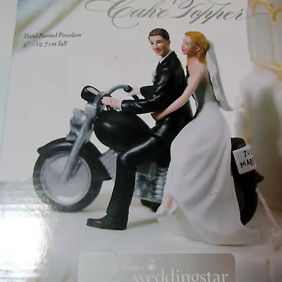 Weddingstar Cake Topper Motorcycle Get Away Wedding Figurine Top Porcelain Bride • $62.99