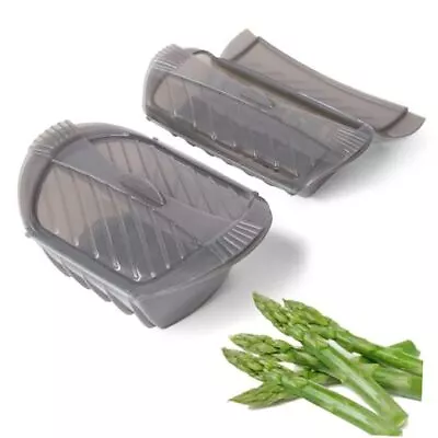 2 Piece Vegetable Steamer For Cooking Silicone Microwave Silicone Deluxe Gray • $38.20