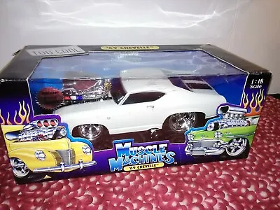 69 Chevelle SS Pearl White With Black Stripes Diecast 1:18 Muscle Machines Car  • $185.99