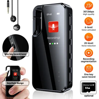 Mini Audio Voice Recorder Sound Dictaphone MP3 Player Digital Recording Device • $42.99