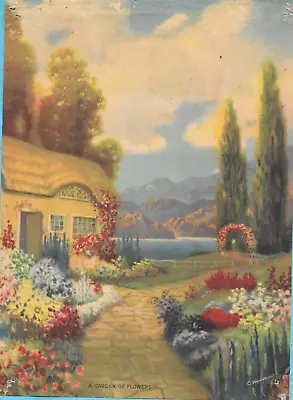 R. Atkinson Fox C. Wainwright Cottage Flowers Lake Mts 9.25 X6.75  Print 1920s • $24.99