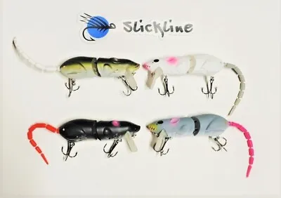 SLICKLINE Floating Jointed Rattling Mouse Swimbait Fishing Lure Bass 5 COLORS • $7.99