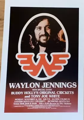 $9.99 • Buy Waylon Jennings Concert Poster - Outlaw Country - Willie Nelson - 11 X 17