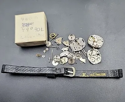 Vintage Ladies Lecoultre 490 Movement Parts & 8mm Signed Band • $99