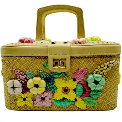 MOD GOGO 1960s Makeup Case Train Flowers Travel Summer Jewelry Carryon  • $187.61