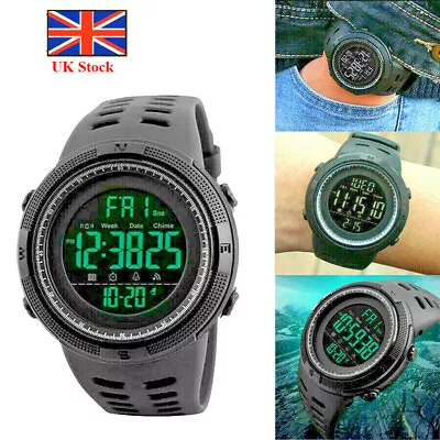 Mens/Womens Digital Watch Army Military Alarm Waterproof Sport  SKMEI 1251 • £11.99