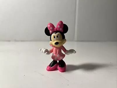 Disney Minnie Mouse Pink Figure Mini PVC 2.25  Cake Topper Just Play U • $2.95