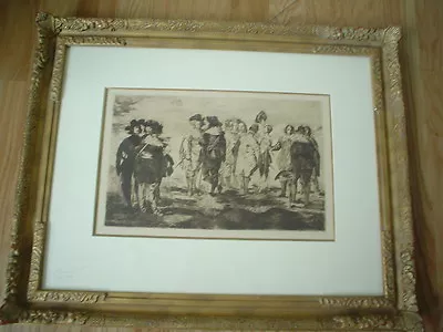 EDUARD MANET - RARE - Original 1872 Etching  Les Petits Cavaliers  - With COA • $1790