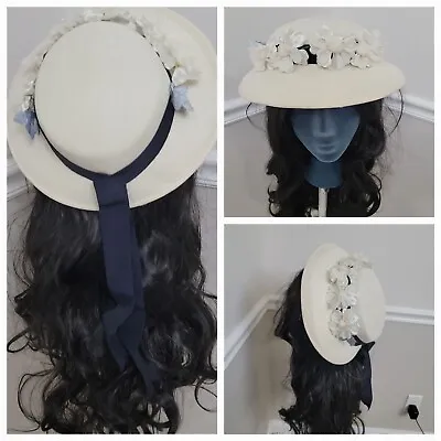 Vitage Lady Hat Bonnet/Civil War Era Style/Floral  • $22