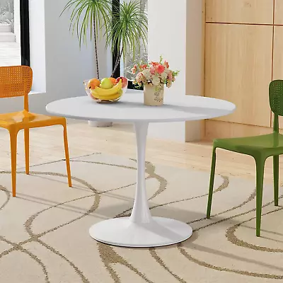 42  Modern Round Dining Table With MDF Table Top Metal Base Pedestal Table Tuli • $346.99
