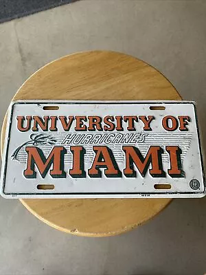 Vintage University Of Miami Hurricanes License Plate • $20