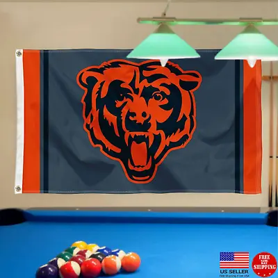 Chicago Bears 3x5 Flag Man Cave Flag 3 X 5 Banner Football New USA Da Bears Grey • $17.21