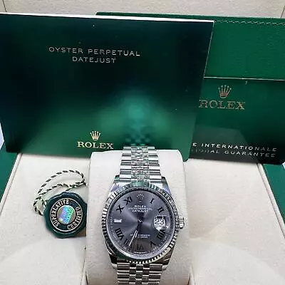 Rolex Datejust 36 126234 18K Fluted Wimbledon Dial Jubilee Mens Watch B&P • $12995