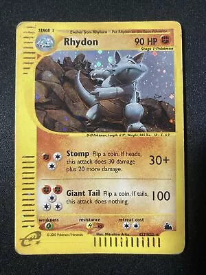 Pokémon TCG Rhydon Skyridge H27/H32 Holo Holo Rare • $74