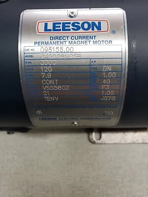 Leeson DC Motor 1 HP 3000 RPM 0-120 VDC TENV 56CZ Shaft Diameter- 5/8  • $139.95