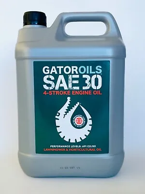 5 Litre Gator SAE 30 4 Stroke Lawnmower Oil Briggs & Stratton Honda Etc • £21.99